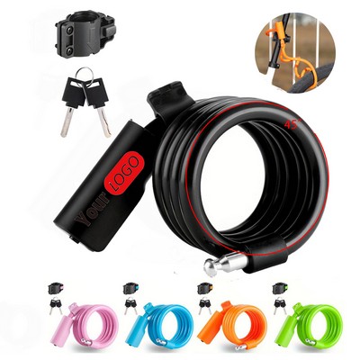 Portable PVC Bike Cable Lock with Anti-Theft Function