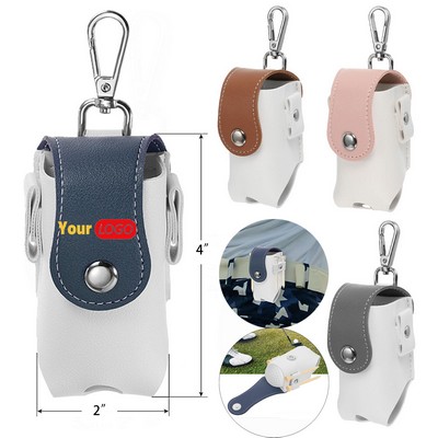 PU Leather Golf Ball Waist Pouch with Secure Buckle