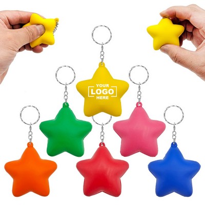 Star Shaped PU Foam Keychain