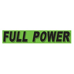 "FULL POWER" Green/Black Rectangle Slogan Vinyl Sticker