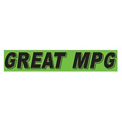"GREAT MPG" Green/Black Rectangle Slogan Vinyl Sticker