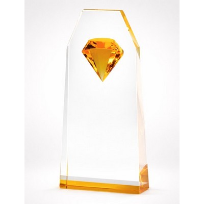 Radiant Ember Crystal Award, 8 3/4"H