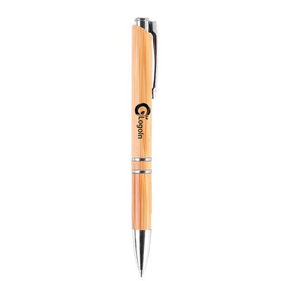 Natural Bamboo Wooden Retractable Ballpoint Pen