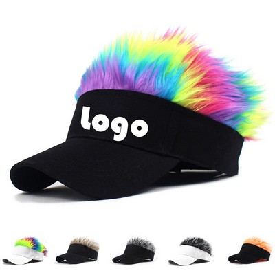 Fake Hairs Visor Hat