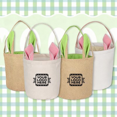 Reusable Bunny Ear Easter Gift Tote Basket Bag Fun