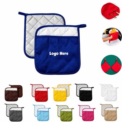Cotton Canvas Quilted Pot Holder with Teflon Backside