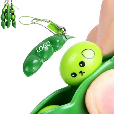 Squeeze Soybean Stress Relieving Keychain Fidget Toys