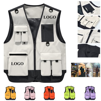 Multi-Pocket Work Safari Travel Photo Vest Vest