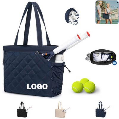 Multifunctional Quilted Tennis Tote Bag