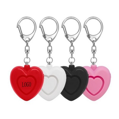 Heart-Shaped 120dB Personal Safety Alarm Keychain with LED Light