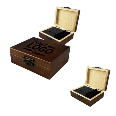 Whiskey Stone Set with Wooden Box Reusable Cooling Cubes Gift