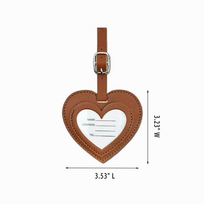 PU Leather Heart Shaped Luggage Tag