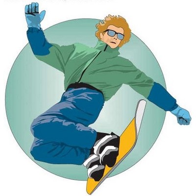 Snowboarding Acrylic Coaster w/Felt Back