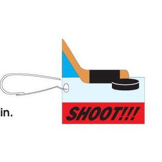 Hockey Puck & Stick Zipper Pull