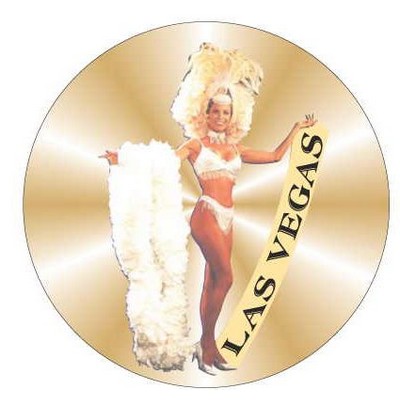 Vegas Showgirl in Yellow Photo Hand Mirror (2½" Diameter)