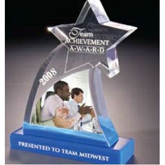 Acrylic Shooting Star Embedment Award w/ Base