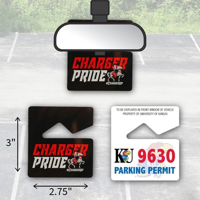 USA Made Laminated Parking Permit | Rear View Mirror Hanger – Rectangle (2.75" x 3")