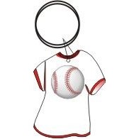 Baseball T-Shirt Gift Shop Key Chain w/Clear Mirrored Back (4 Square Inch)