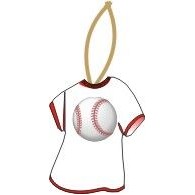 Baseball Promotional T-Shirt Ornament w/ Black Back (4 Square Inch)