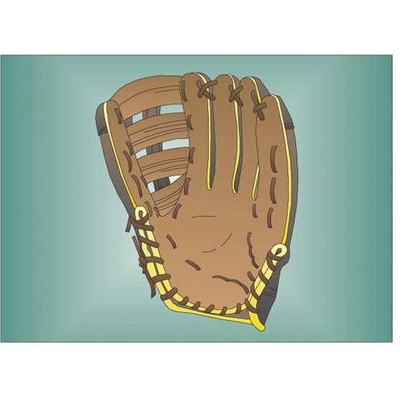 Baseball Glove Rectangle Badge w/ Bar Pin (2.5"x3.5")
