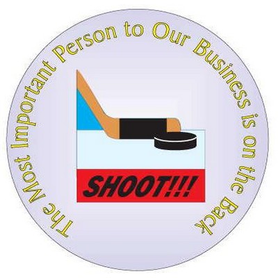 Hockey Puck & Stick Photo Hand Mirror (2½" Diameter)