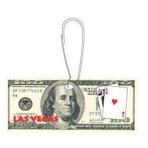 Las Vegas Blackjack $100 Bill Zipper Pull
