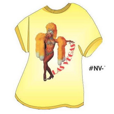 Showgirl in Yellow T-Shirt Acrylic Coaster w/Felt Back