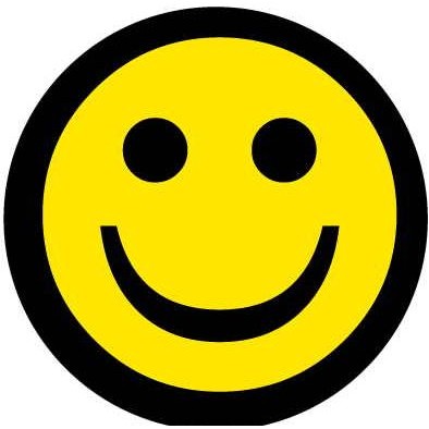 Smiley Face Round Badge w/ Bar Pin (2 1/2" Diameter)