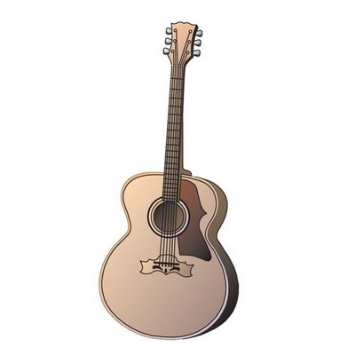 Acoustic Guitar Promotional Magnet w/ Strip Magnet (3 Square Inch)