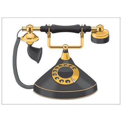 Old Fashion Telephone Rectangle Metal Photo Magnet (2"x3")