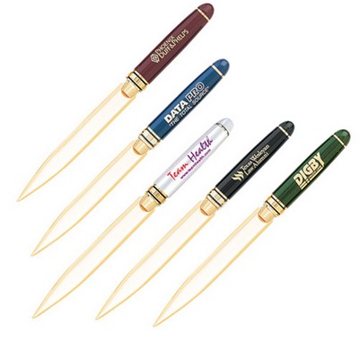 Glisten Finished Brass Construction Letter Opener w/ Satin Gold Accent