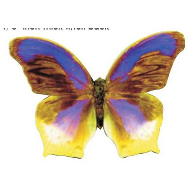 Purple & Yellow Butterfly Acrylic Coaster w/Felt Back