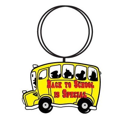 School Bus w/Slogan Keychain w/Mirrored Back (6 Square Inch)