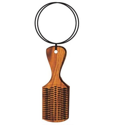 Hair Brush Executive Line Key Chain w/Mirrored Back (3 Square Inch)