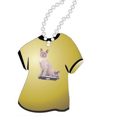 American Burmese Cat T Shirt Key Chain w/ Black Back (4 Square Inch)
