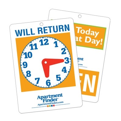Open/ Will Return Store Clock Sign with Red Hands