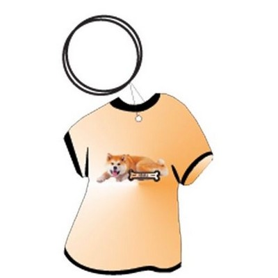 Akita Dog T Shirt Keychain w/Mirrored Back (4 Square Inch)