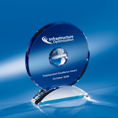 Gone Platinum Crystal Globe Award 8"H