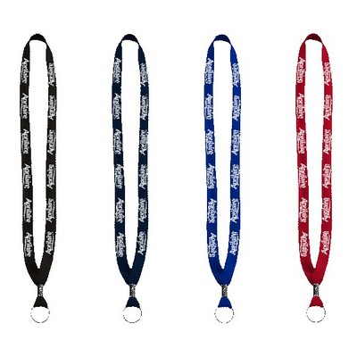 5/8" Polyester Shoelace Lanyard with Metal Crimp & Split-Ring