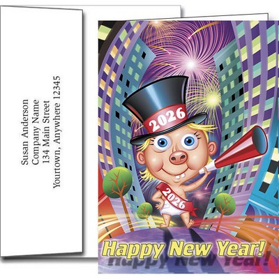 New Year Greeting Cards w/Imprinted Envelopes (5"x7")