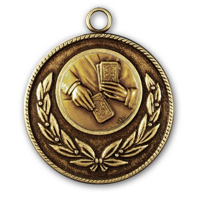 Stock Classic Wreath With Rope Edge 2" Medal- Cards