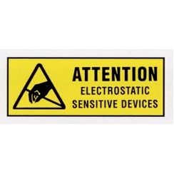 High Visibility Warning Labels (Attention/ Electrostatic Devices)