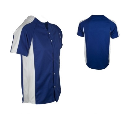 Youth Pro-Style Pro-Weight Mesh Full Button Baseball Jersey Shirt w/ Contrast Side Panel