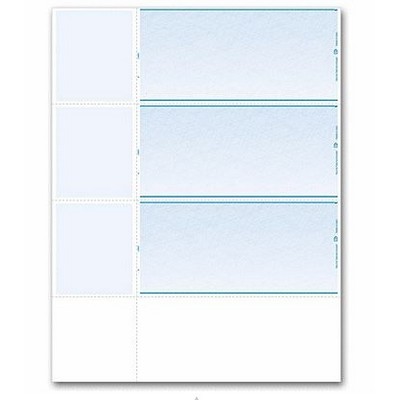 Blank Laser Wallet Size Checks 3-Up (1 Part)