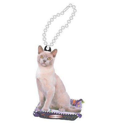 American Burmese Cat Promotional Key Chain w/ Black Back (10 Square Inch)