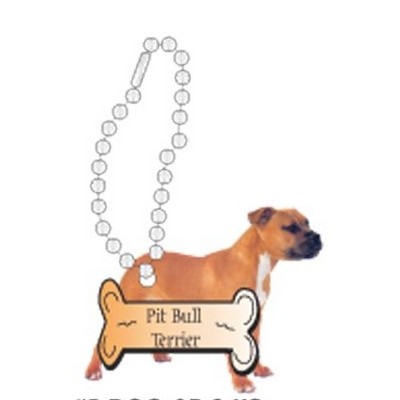 Pitbull Terrier Dog Promotional Key Chain w/ Black Back (10 Square Inch)