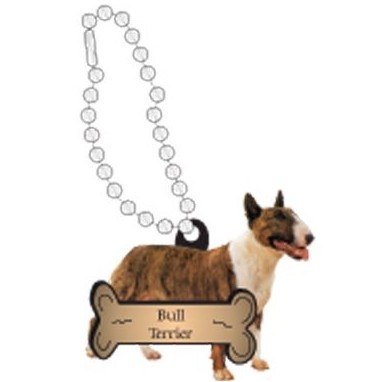 Bull Terrier Dog Promotional Key Chain w/ Black Back (10 Square Inch)