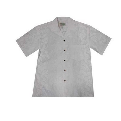 Hawaiian Shirt - 100% Cotton Poplin Tropical Print w/ Coconut Button Front (S - 3XL in-stock)