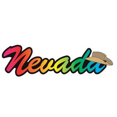 Nevada w/ Cowboy Hat Promotional Magnet w/ Strip Magnet (10 Square Inch)