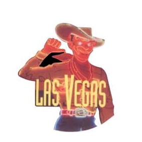 Vegas Vic Neon Cowboy Promotional Magnet w/ Strip Magnet (10 Square Inch)